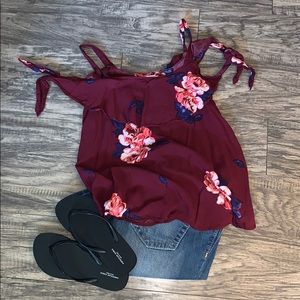 Maurice’s floral flounced top ♥️